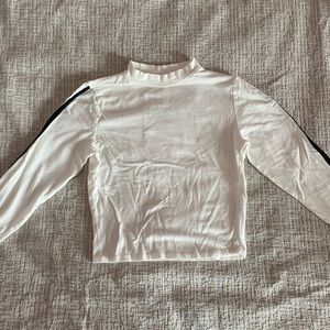 Striped mock neck crop top